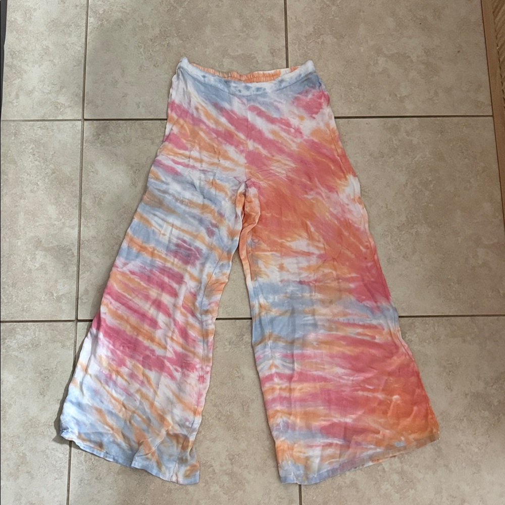Colorful Tie-Dye wide-leg Pants